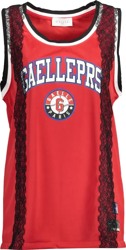 Rosso Poliestere Women Tank Top