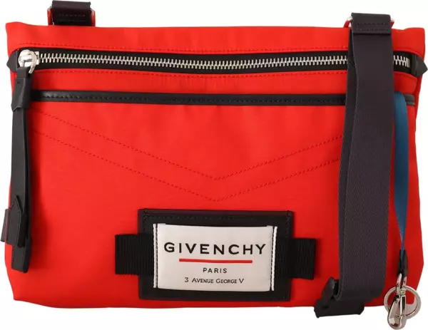 Red Polyamide Downtown Flat Crossbody Bag