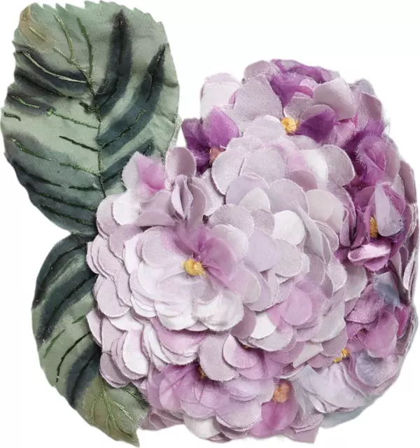 Multicolor Hydrangea Gold Brass Pin Brooch