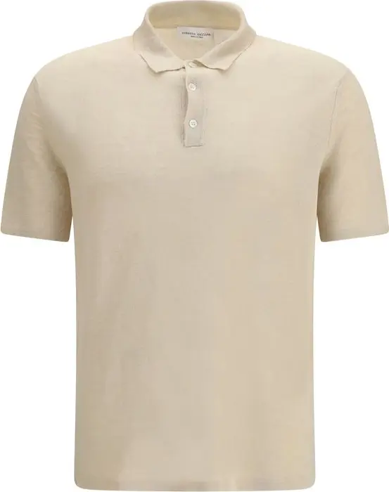 Beige Linen Polo Shirt