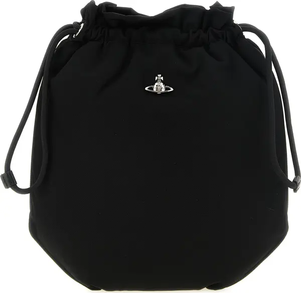 Black Polyester Clutch Bag