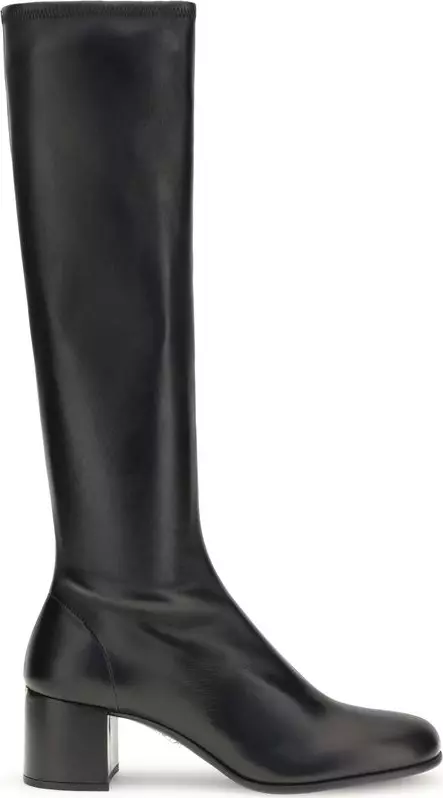 Black Rubber High Heel Boots