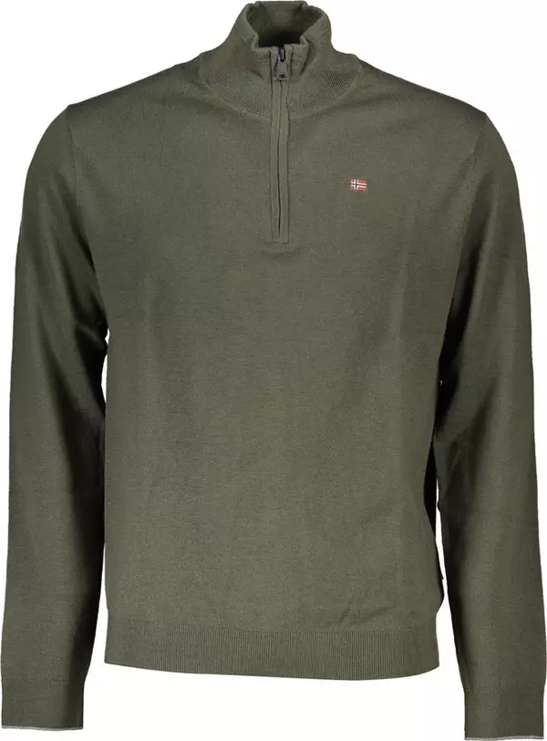 Green Fabric Men Sweater