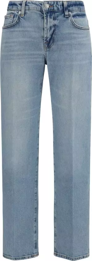 Blue Cotton Straight-Leg Jeans