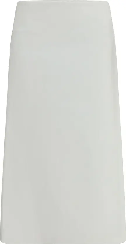 White Cotton Midi Skirt