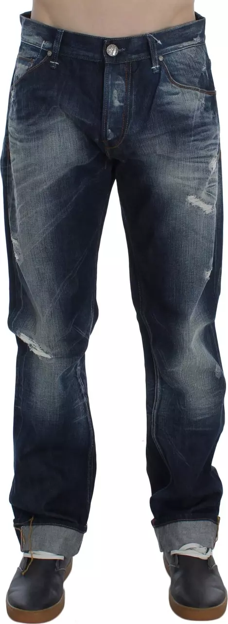 Blue Wash Cotton Denim Regular Fit Jeans