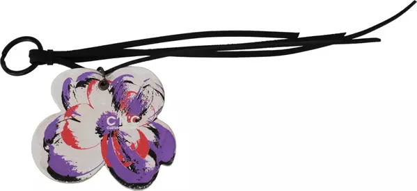 White Leather Butterfly Logo Keyring C'N'C Keychain