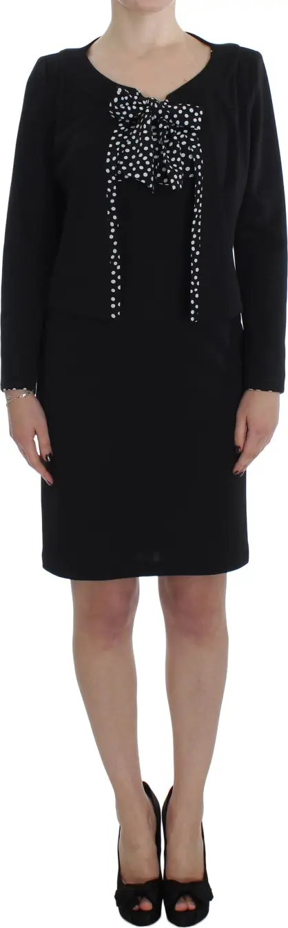 Black Stretch Sheath Dress & Sweater Set