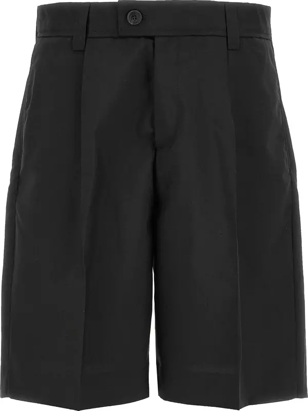 Black Wool Bermuda Shorts