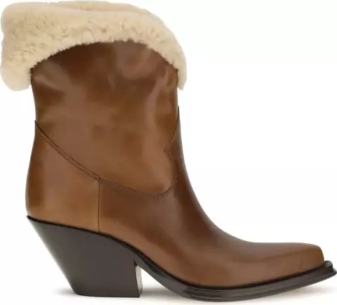 Brown Calf Leather Bos Taurus Ankle Boots
