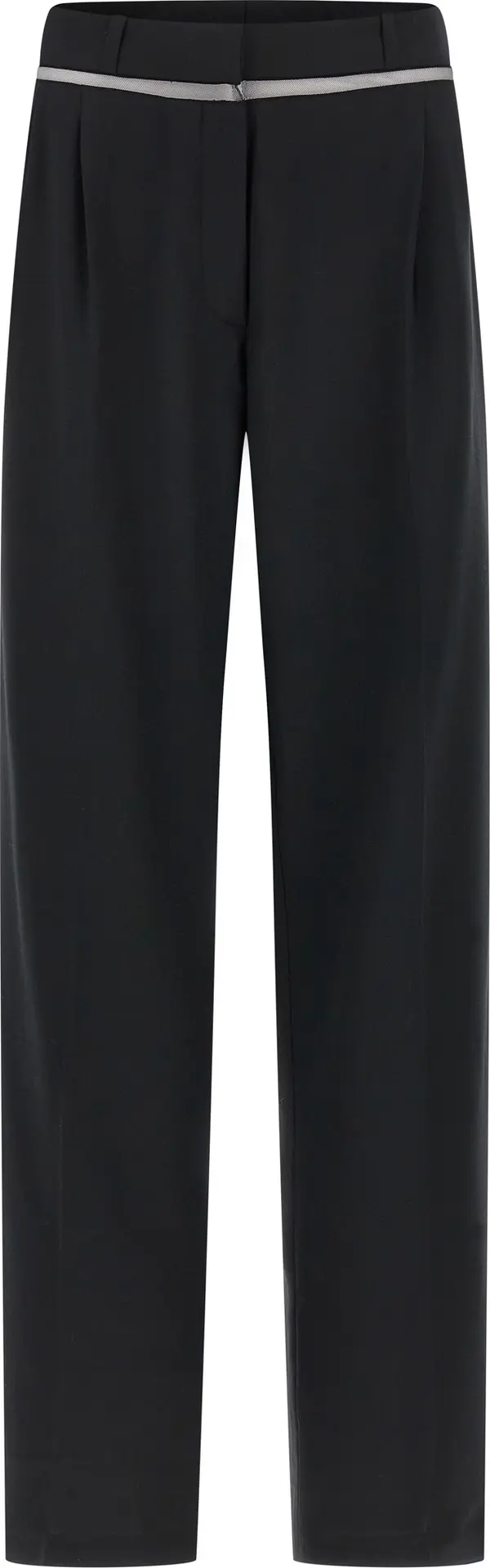 Black Virgin Wool Casual Pants