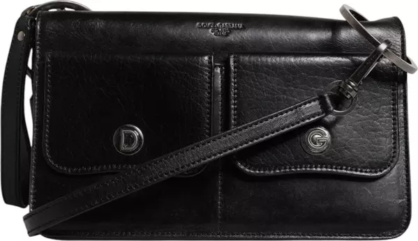 Black Leather Logo Purse Shoulder Crossbody Bag