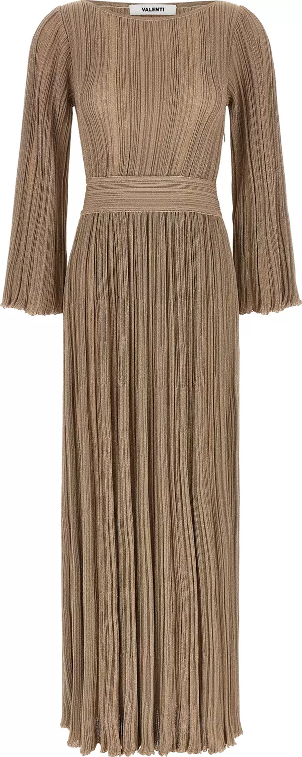 Gold Viscose Long Dress