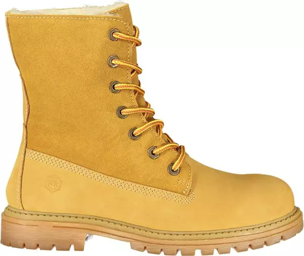 Yellow Polyester Ankle Boots