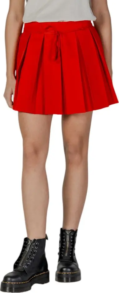 Red Recycled Polyester Mini Skirt