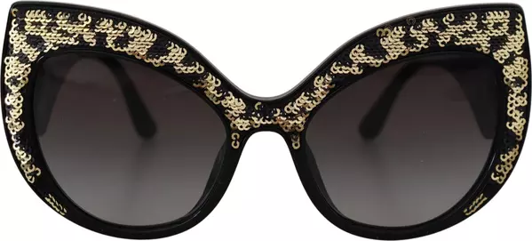 Black Gold Sequin Butterfly Polarized DG4326 Sunglasses