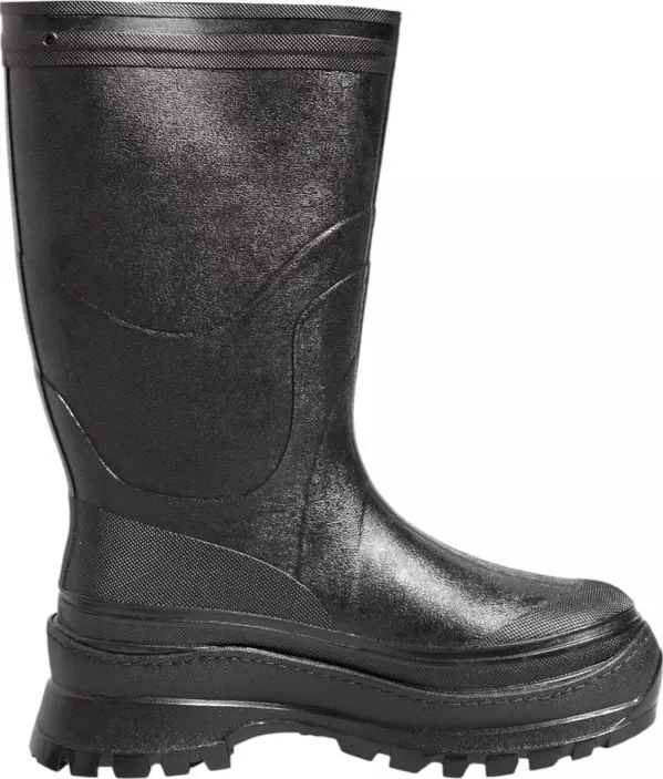 Metallic Black Pull On Rain Boots Men Shoes