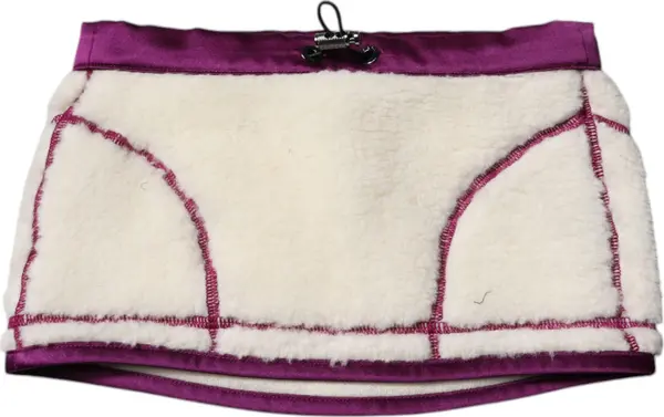 White Purple Cashmere Fleece Neck Warmer Scarf