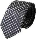 Black 100% Silk Patterned Adjustable Men Tie