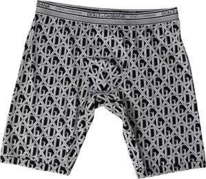 Black White DG Logo Cotton Stretch Cycling Underwear Men