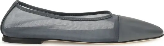 Gray Calf Leather Bos Taurus Ballet Flats