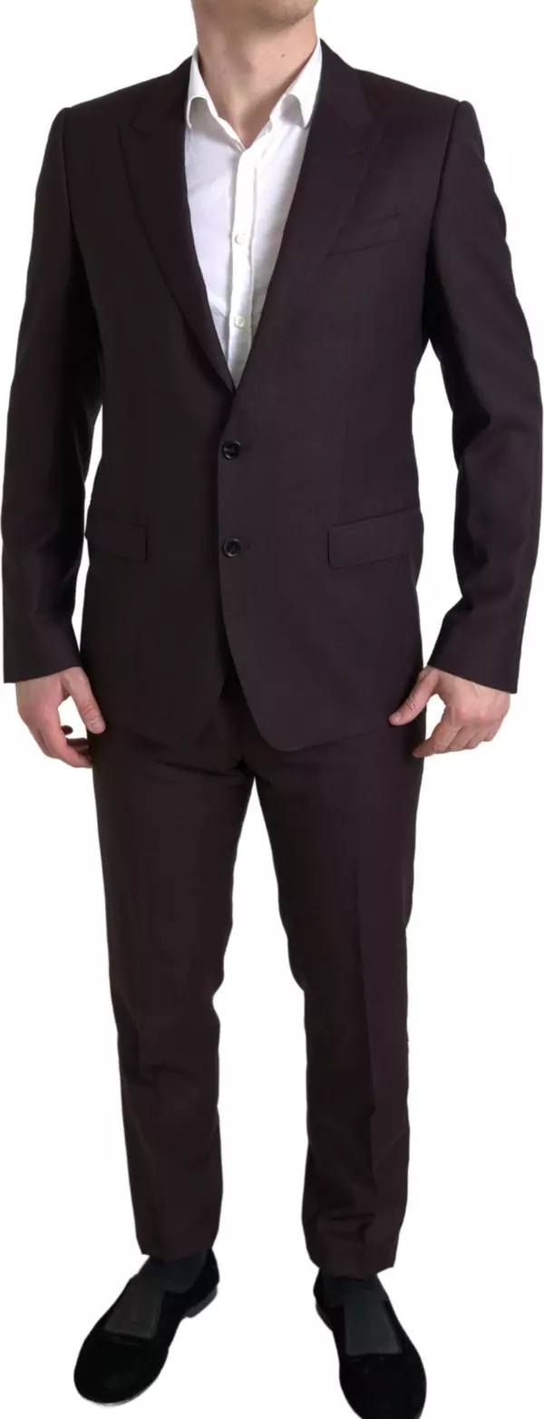 Maroon 2 Piece Single Breasted MARTINI Suit