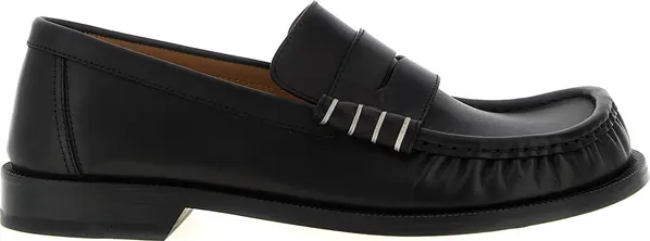 Black Calfskin Slip-On Loafers