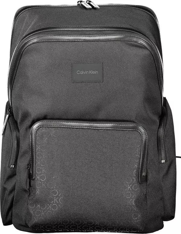 Black Polyester Men's Backpack