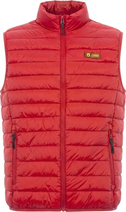 Red Polyester Men's Sleeveless Jacket