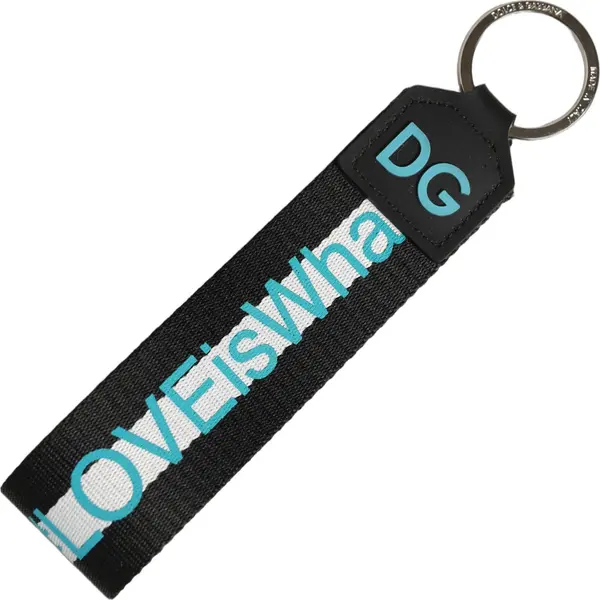 Multicolor Logo Polyester Brass Holder Keychain Keyring