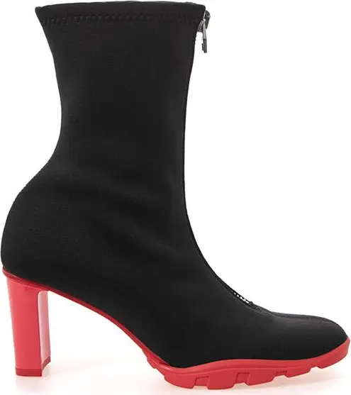Black Neoprene Ankle Boots