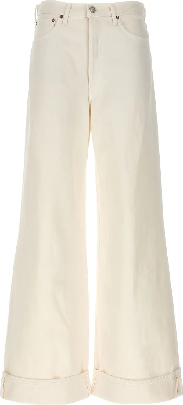 White Cotton High-Waisted Jean