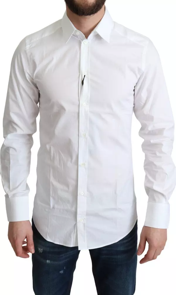 White Pure Cotton Men Dress Formal Shirt