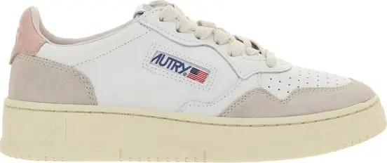 White Leather Low Top Sneakers