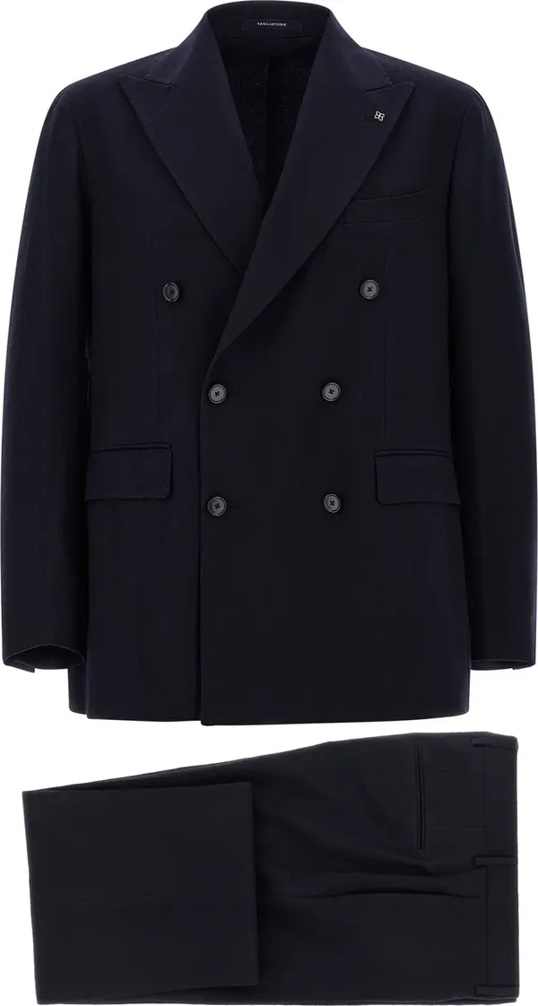 Blue Virgin Wool Two-Piece Suit