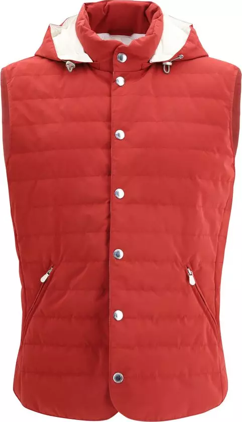 Red Polyester Sleeveless Jacket