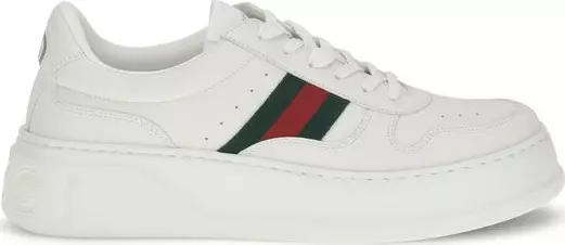 White Calf Leather Bos Taurus Chunky Sneakers