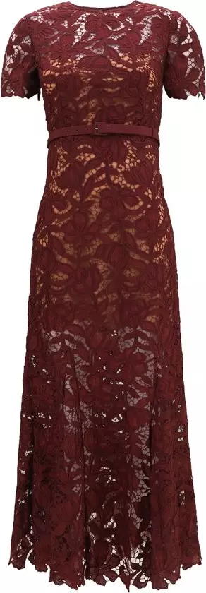 Bordeaux Polyester Cocktail Dress