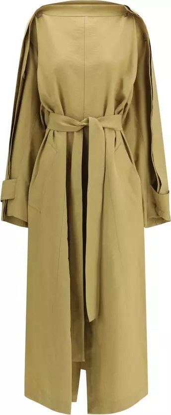 Beige Lyocell Trench Coat