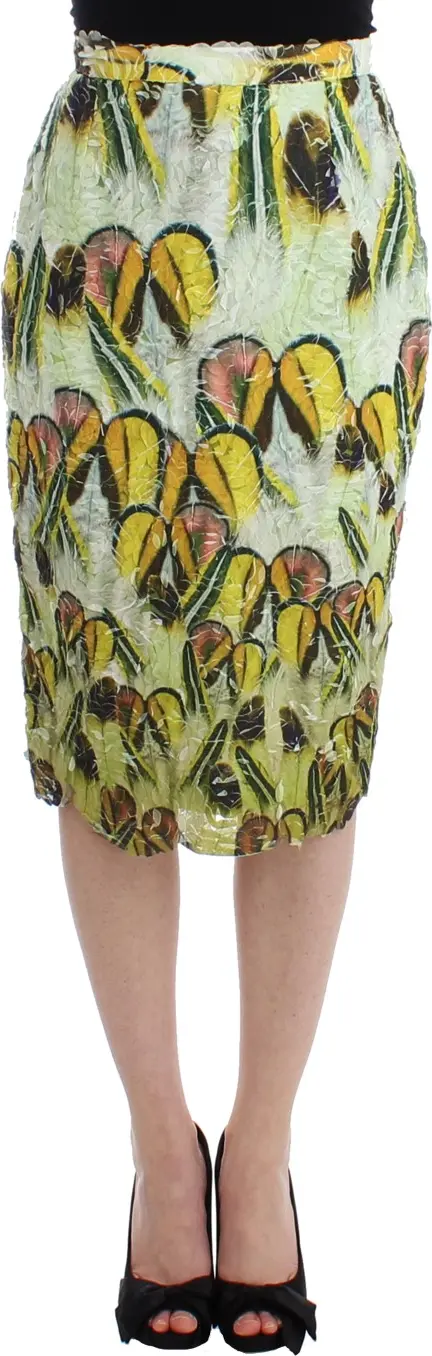 Multicolor Organza Pencil Skirt