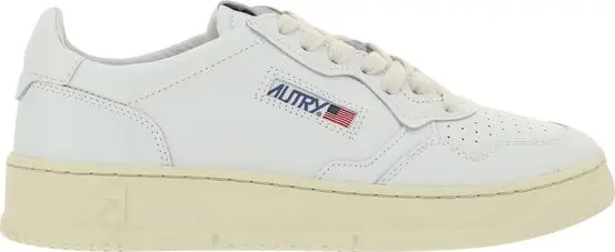 White Calf Leather Bos Taurus Sneakers