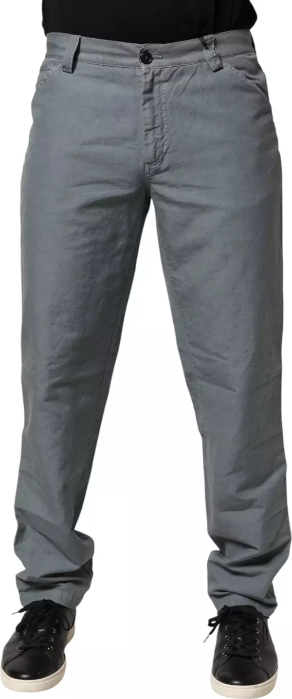 Gray Cotton Regular Fit Men Denim Trouser Jeans