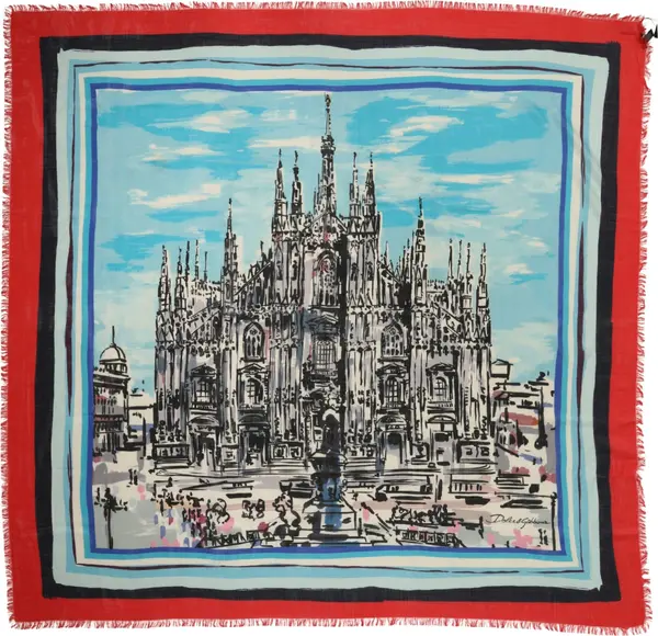 Multicolor Milano Print Cashmere 134cm x 130cm Men Scarf