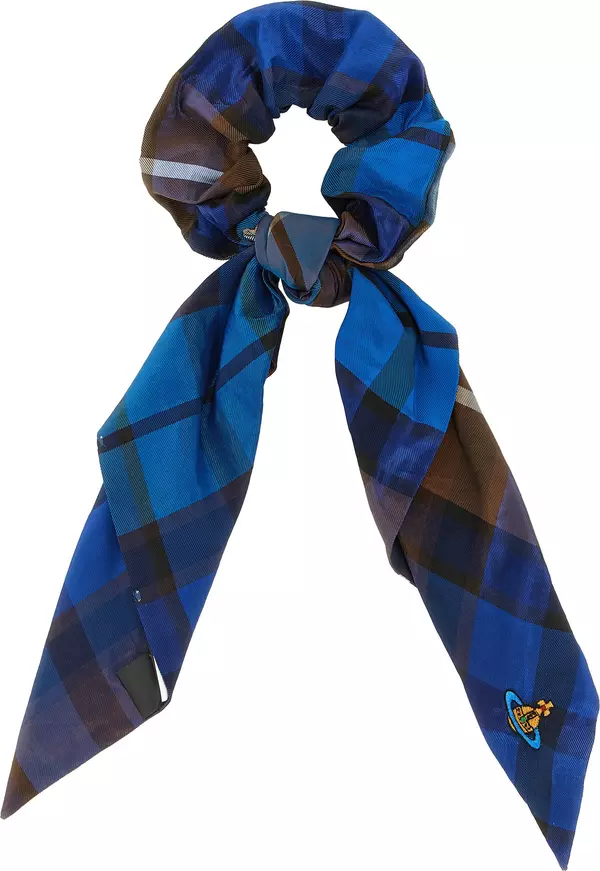 Blue Polyester Scrunchie