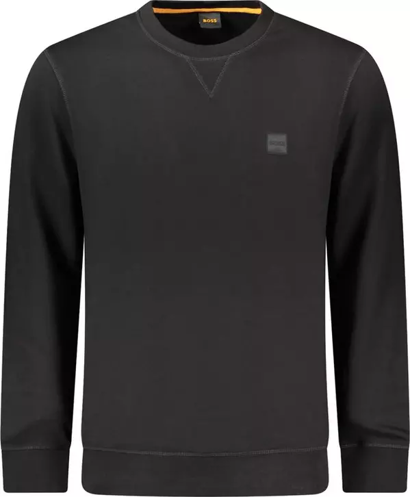 Black Cotton Men Sweater