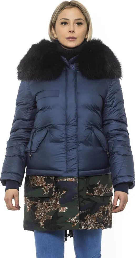 Blue Polyester Women's Jacket