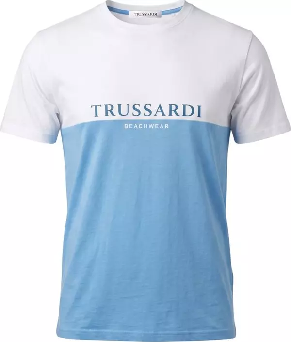 Light Blue Cotton Men T-Shirt