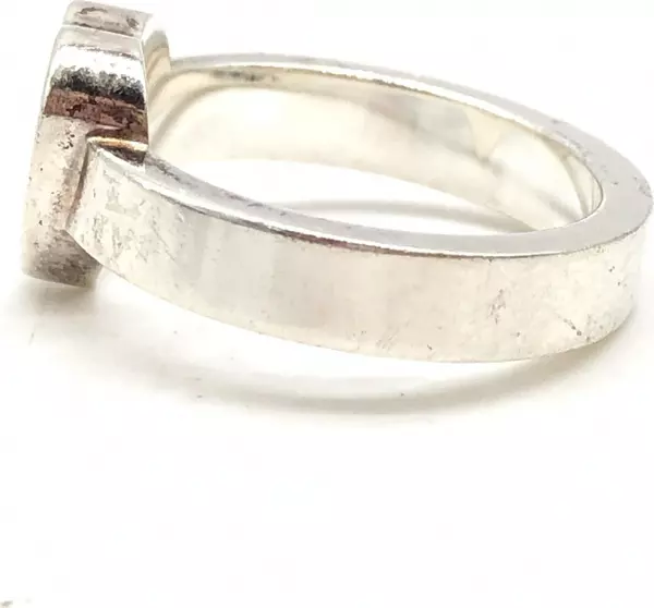 Sterling Silver Heart Trademark Ring, US Size 5.5