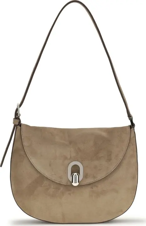 Beige Calf Leather Bos Taurus Shoulder Bag