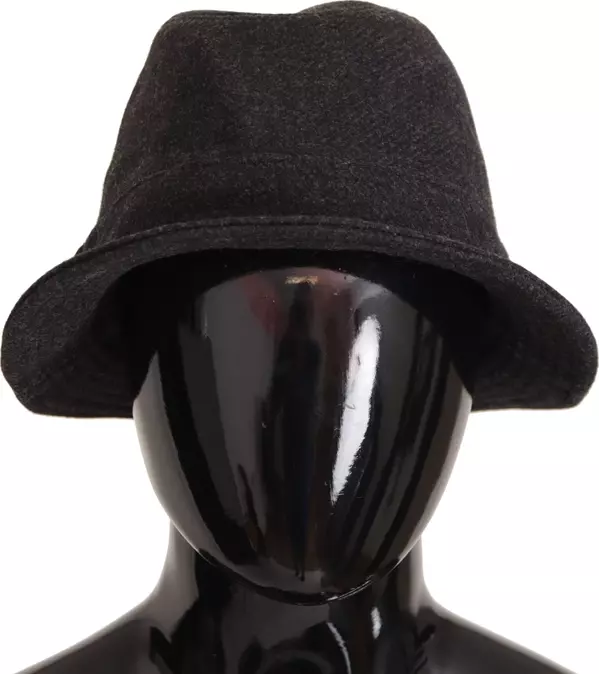 Gray Virgin Wool Logo Fedora Trilby Cappello Hat